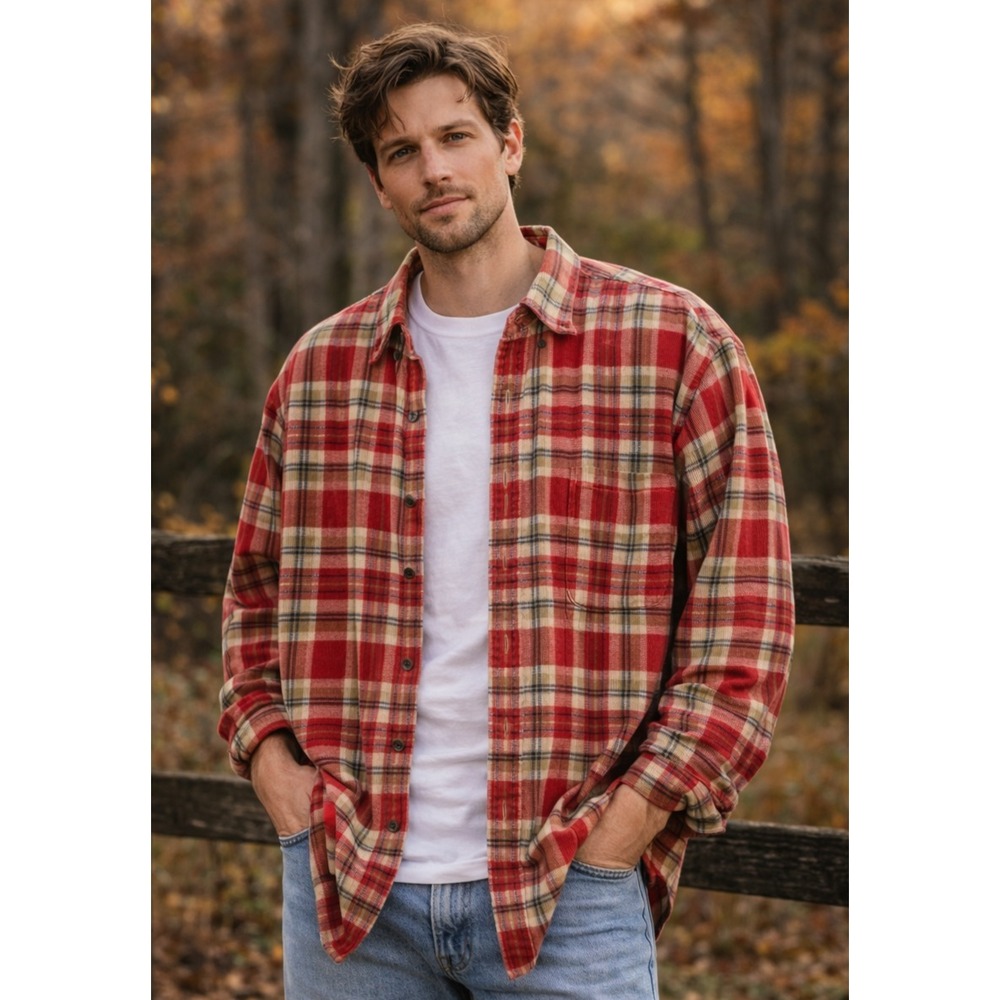 Vintage Abercrombie & Fitch Mens Cabin Oversized Big Shirt Sz XL Rugged Heritage